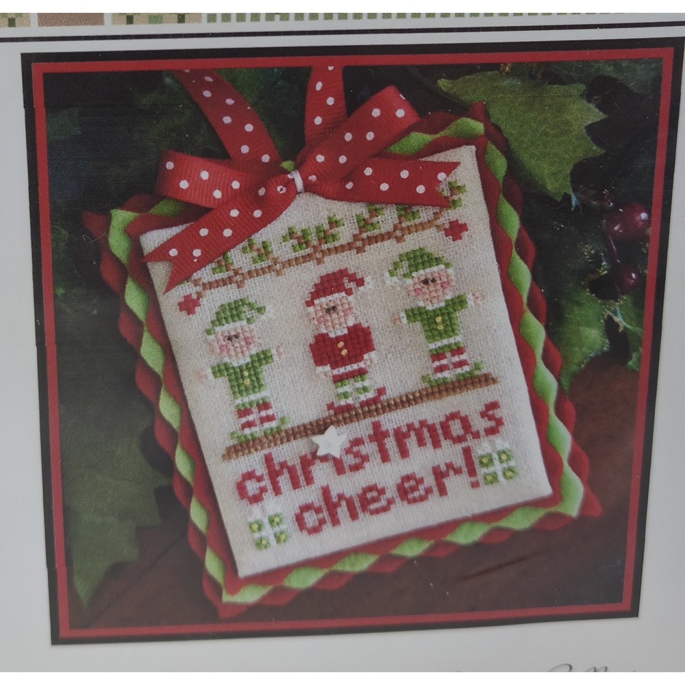Country Cottage Needleworks Christmas Cheer Cross Stitch Kit Button Fabric Floss